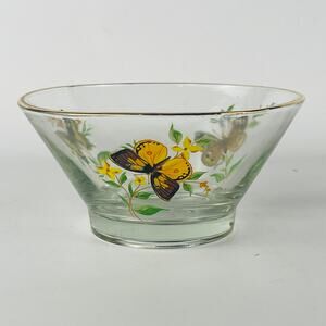 Vintage Small Glass Monarch Butterfly Bowl West Virginia Glass 5 1/4"